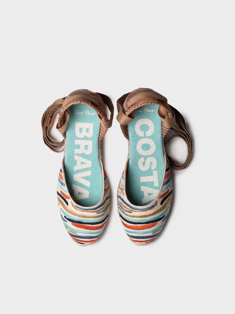  - Alpargatas de cuña bordadas de mujer | CASTELL  - Toni Pons  