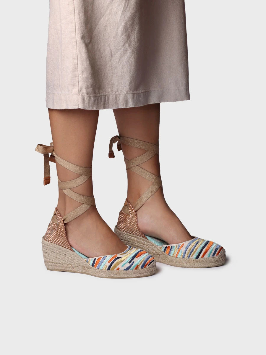  - Alpargatas de cuña bordadas de mujer | CASTELL  - Toni Pons  