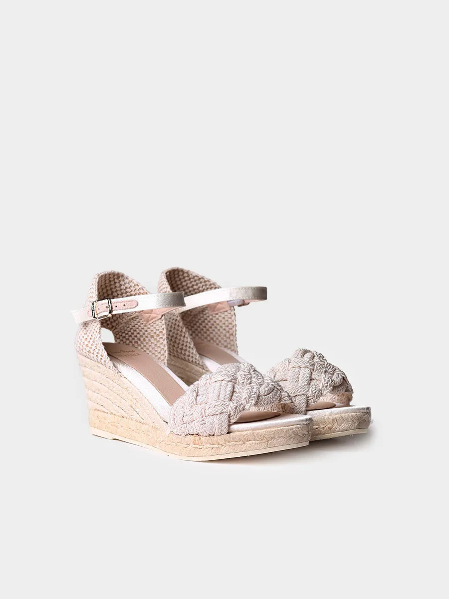 Espadrilles de mariage à talon compensé 