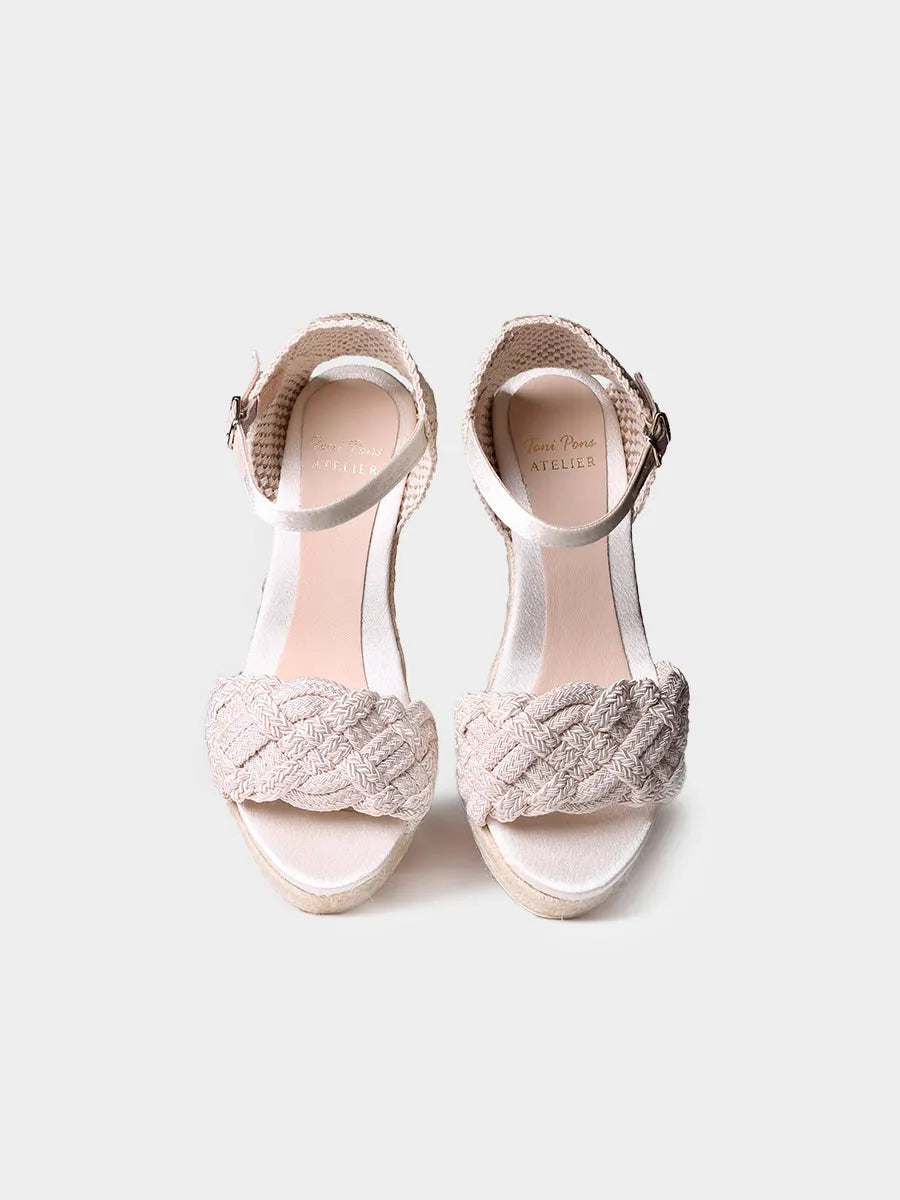 Espadrilles de mariage à talon compensé 