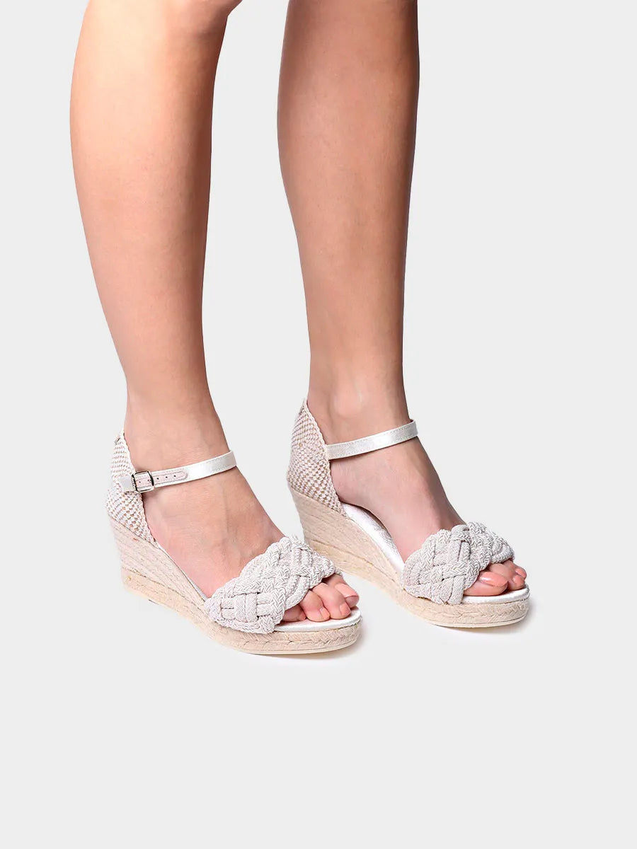 Espadrilles de mariage à talon compensé 