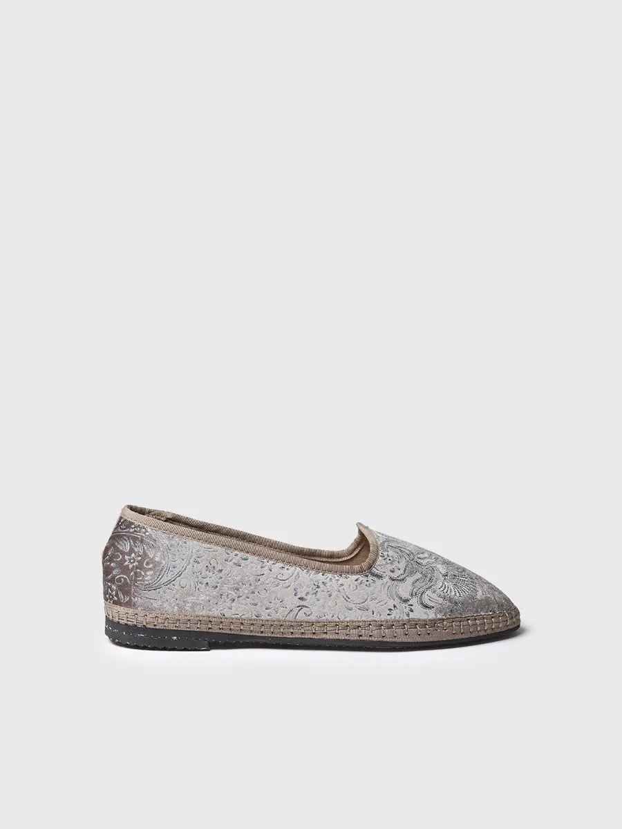 Velvet jacquard fabric Mary Jane shoe for women