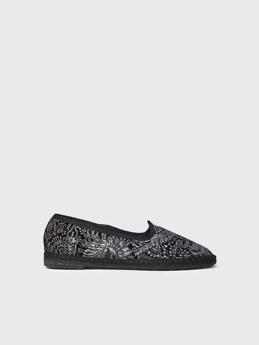 Velvet jacquard fabric Mary Jane shoe for women