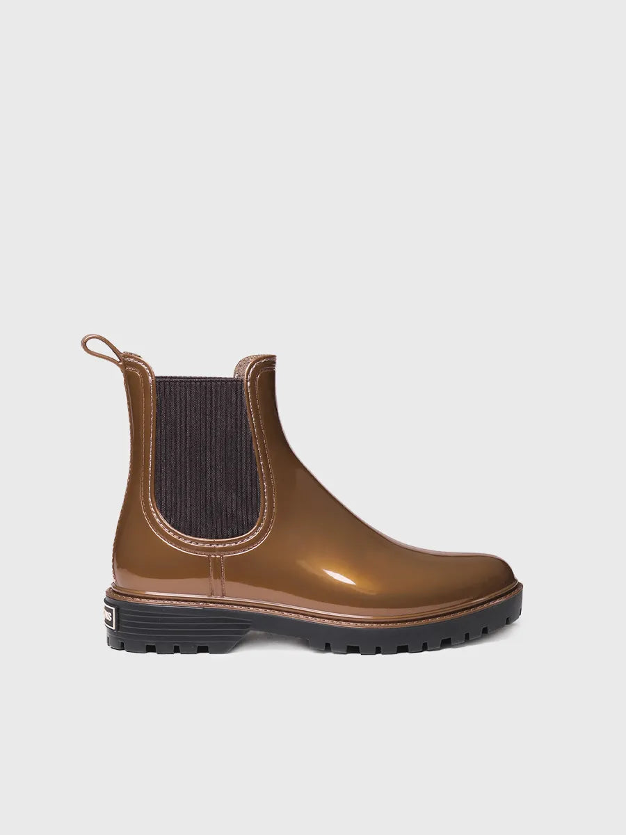 Bottines de pluie pour femme en bronze 