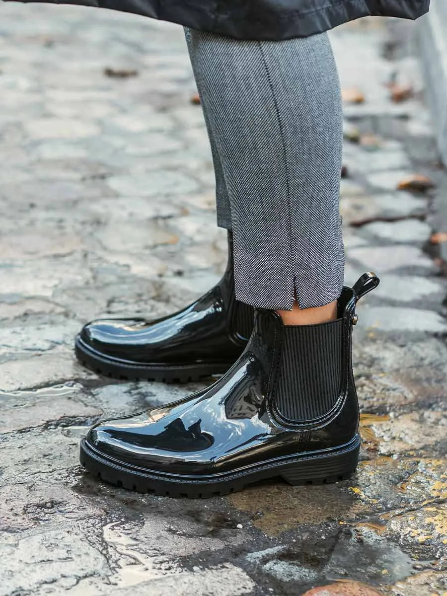 Bottines de pluie pour femme en bronze 