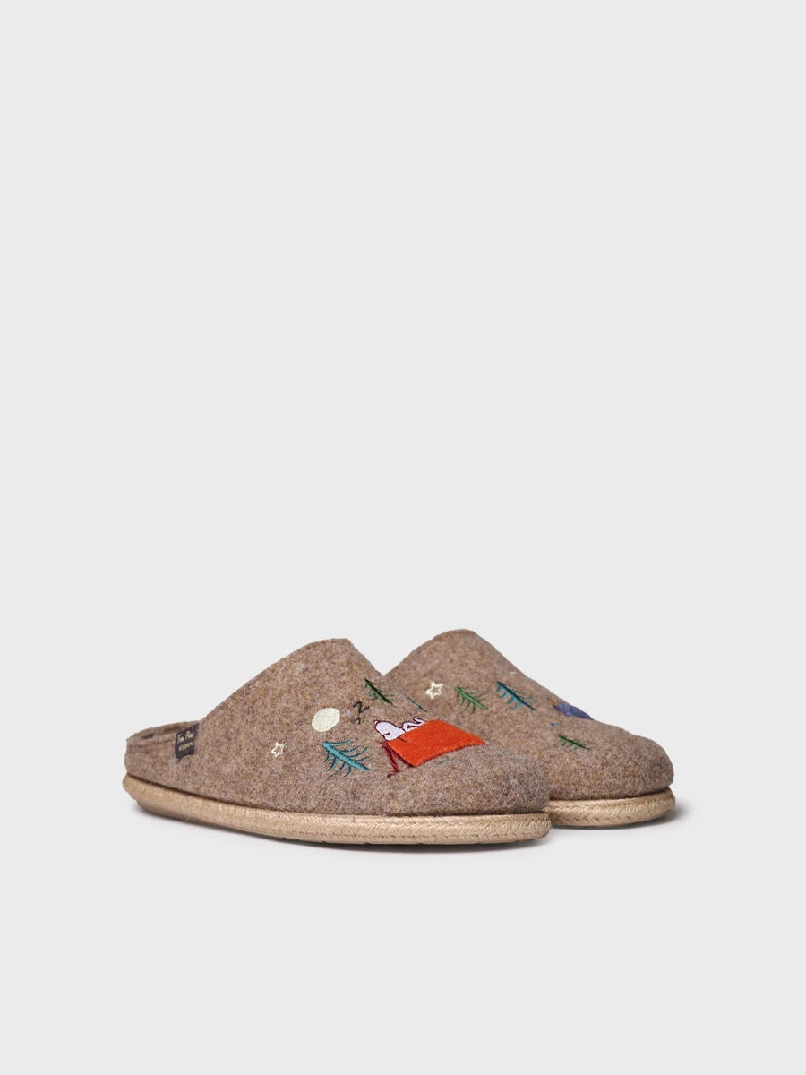 Zapatillas de casa hombre - Slipper en fieltro con bordados Snoopy | CHARLIE  - Toni Pons  