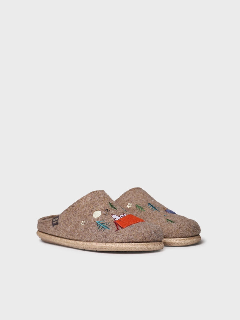 Zapatillas de casa hombre - Slipper en fieltro con bordados Snoopy | CHARLIE  - Toni Pons  