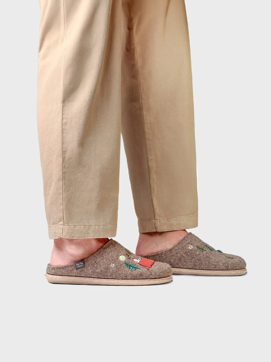 Zapatillas de casa hombre - Slipper en fieltro con bordados Snoopy | CHARLIE  - Toni Pons  