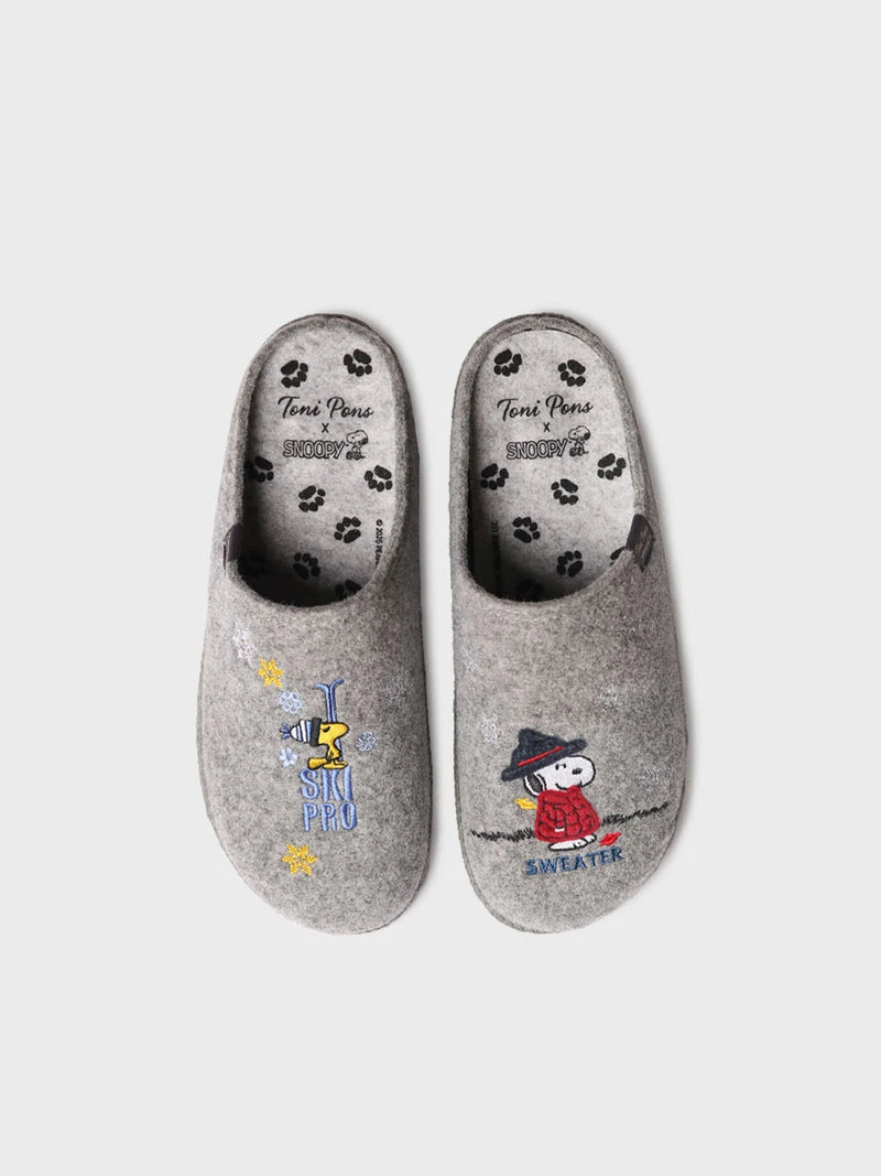 Zapatillas de casa hombre - Slipper en fieltro con bordados Snoopy | CHARLIE  - Toni Pons  