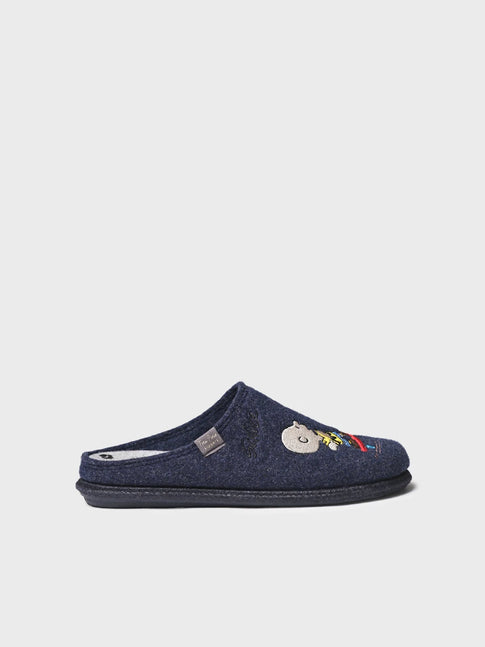 Zapatillas de casa hombre - Slipper en fieltro con bordados Snoopy | CHARLIE  - Toni Pons  