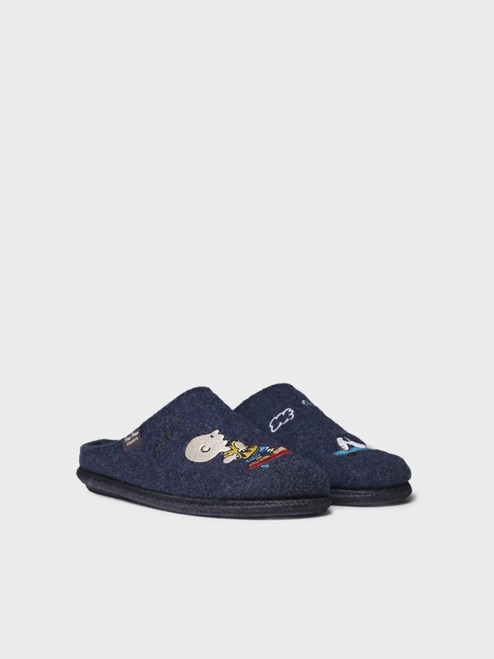 Zapatillas de casa hombre - Slipper en fieltro con bordados Snoopy | CHARLIE  - Toni Pons  