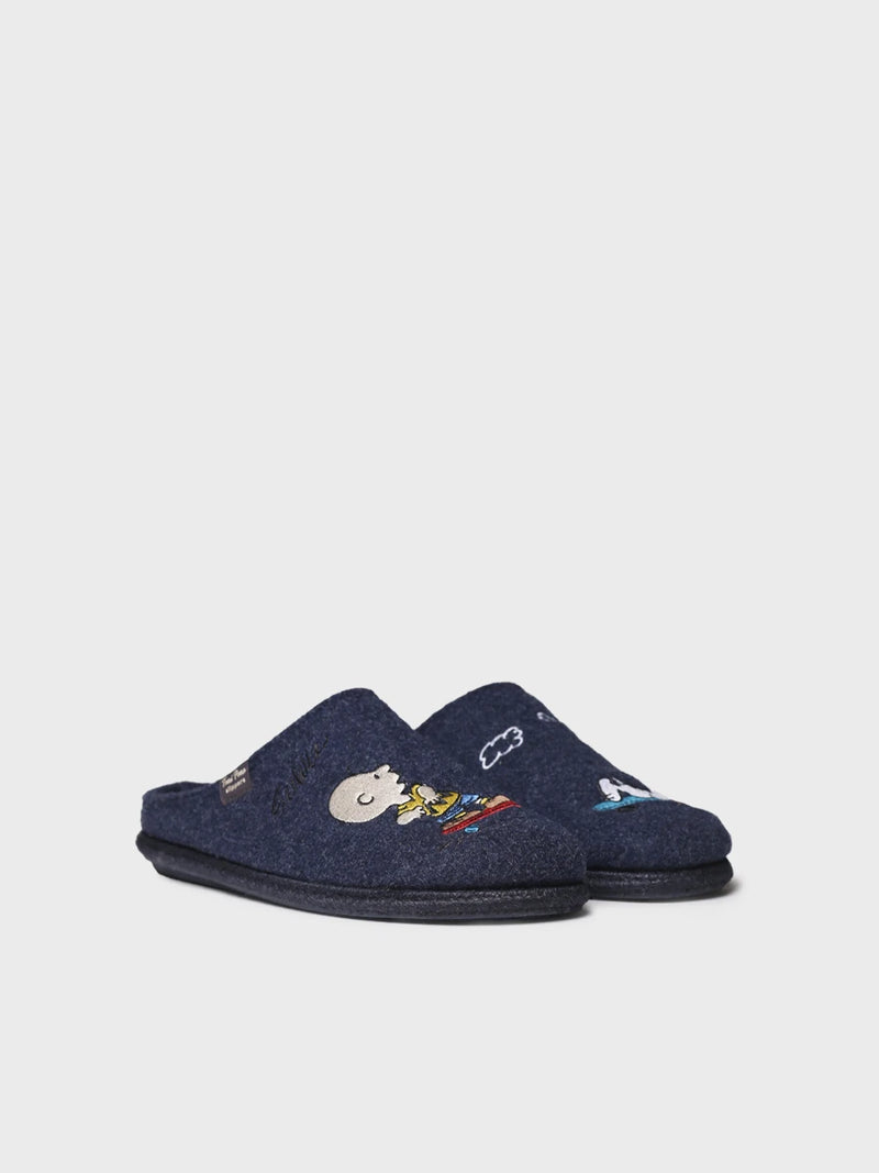 Zapatillas de casa hombre - Slipper en fieltro con bordados Snoopy | CHARLIE  - Toni Pons  