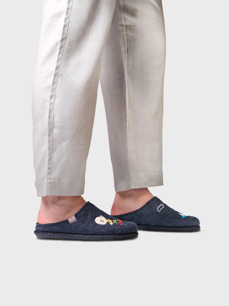 Zapatillas de casa hombre - Slipper en fieltro con bordados Snoopy | CHARLIE  - Toni Pons  