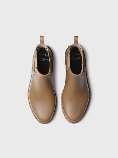 Stivaletto da pioggia Chelsea da donna in camel 