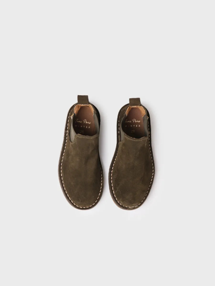 Chelsea Boot for Kids in Suede in khaki 