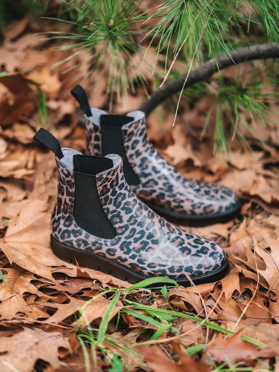 Women’s leather cowboy ankle boots with heel