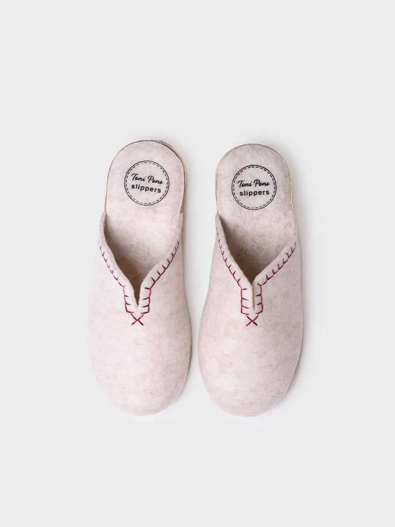 zapatillas de casa mujer - Zapatilla tipo zueco para mujer en fieltro reciclado | CUNIT-FR  - Toni Pons  