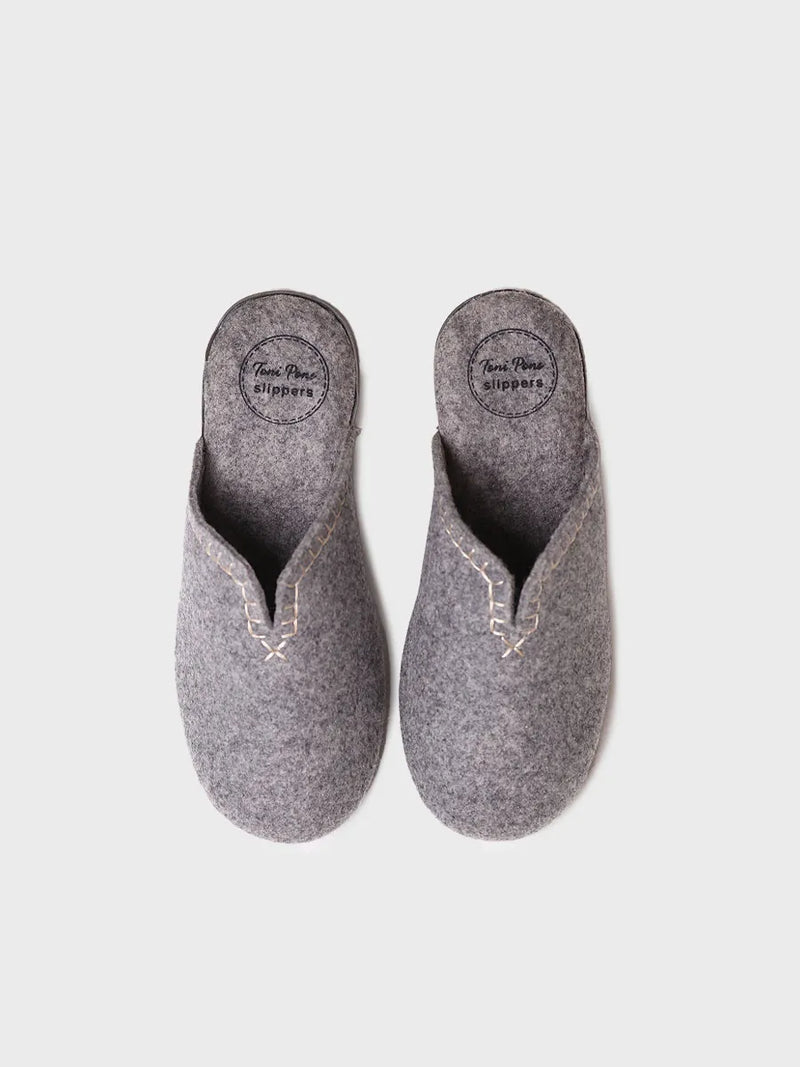 zapatillas de casa mujer - Zapatilla tipo zueco para mujer en fieltro reciclado | CUNIT-FR  - Toni Pons  