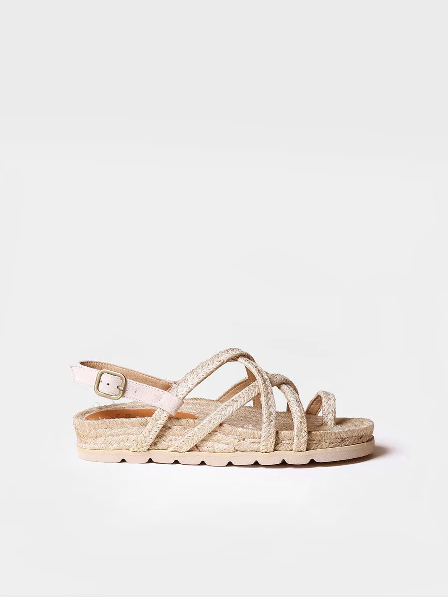 Jute flat sandal in Natural colour - DAISY-TB