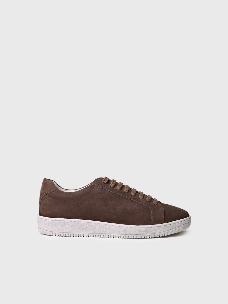 Men's nubuck leather trainer with laces