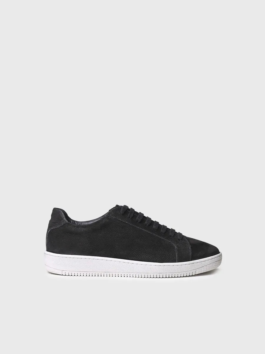 Men's nubuck leather trainer with laces