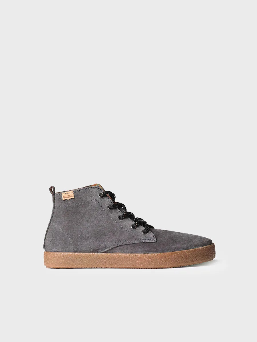 Bottines à lacets pour homme en daim en gris 