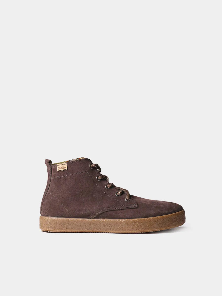 Men's lace-up ankle boot in split leather