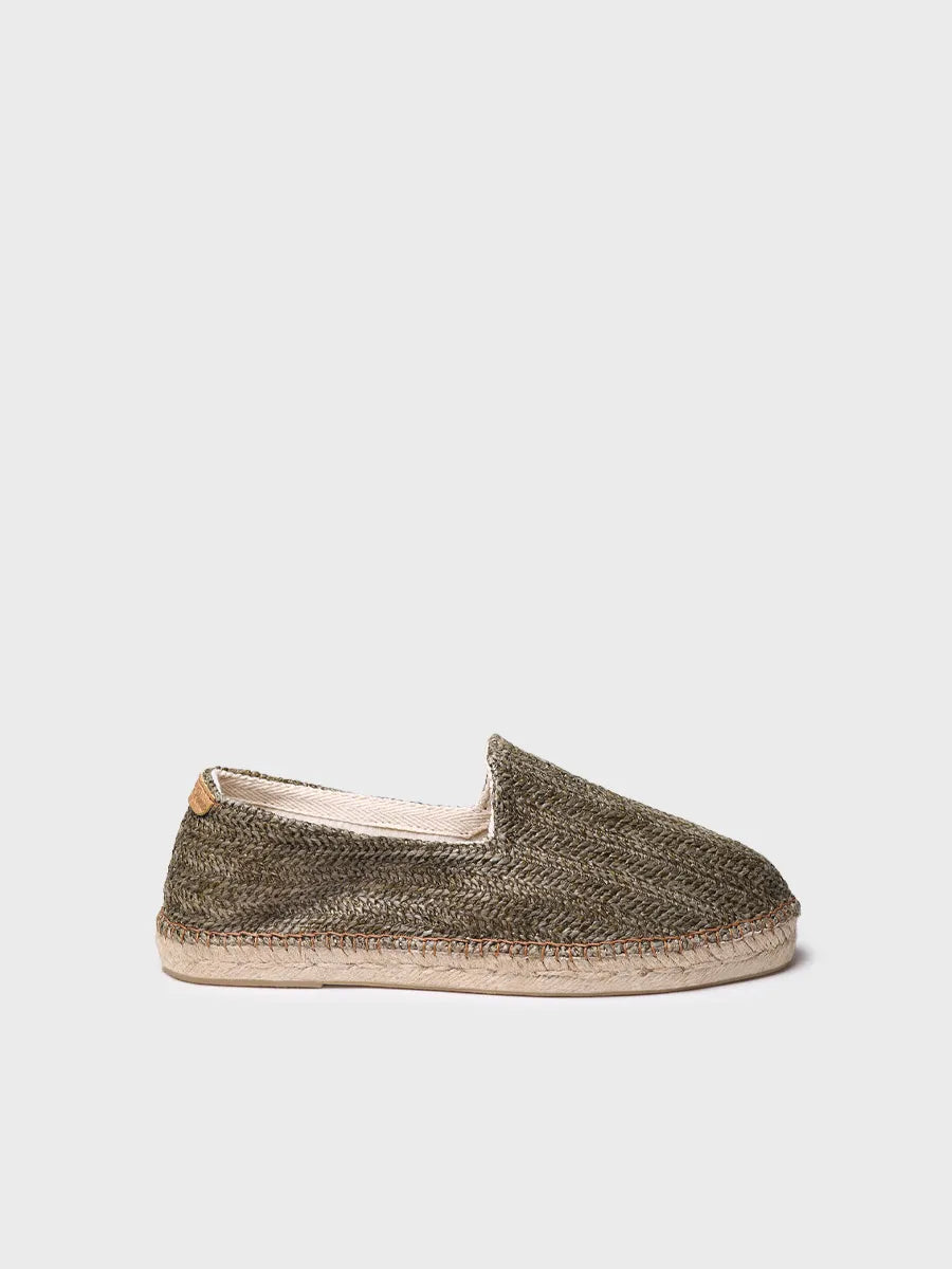 Espadrillas chiuse da uomo in rafia con suola in iuta 