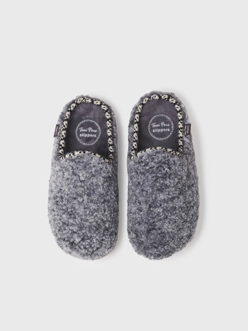 zapatillas de casa mujer - Zapatilla de casa tipo zueco para mujer en borrego | DARLA-SB  - Toni Pons  