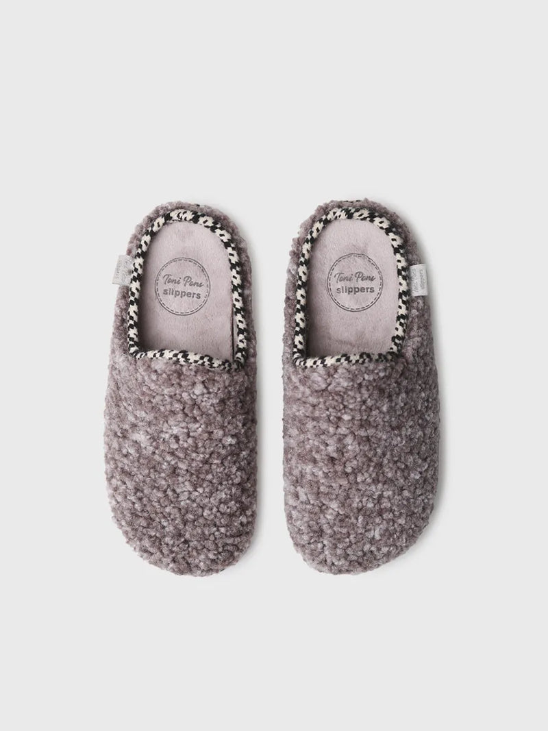 zapatillas de casa mujer - Zapatilla de casa tipo zueco para mujer en borrego | DARLA-SB  - Toni Pons  
