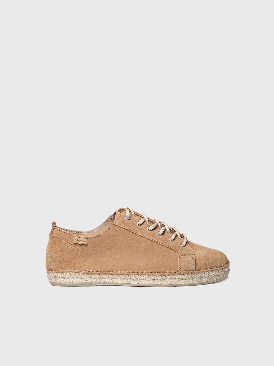 Men's split suede espadrilles in Tan colour - DECLAN