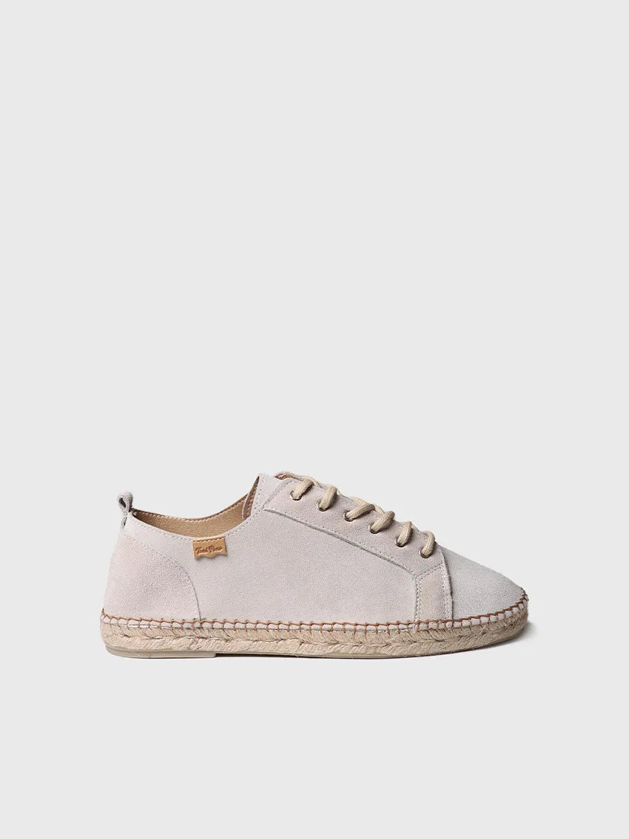 Men's split leather espadrilles in Stone colour - DECLAN