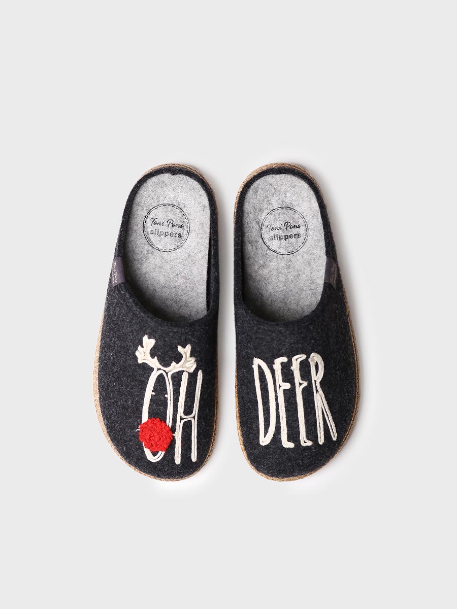 Slippers para mujer en fieltro en Crudo | DELI-DR