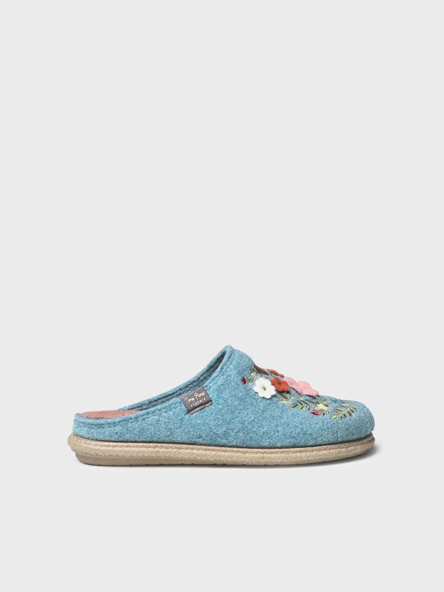 Zapatillas de casa mujer - Slippers para mujer en fieltro con flores | DELI-EF  - Toni Pons  