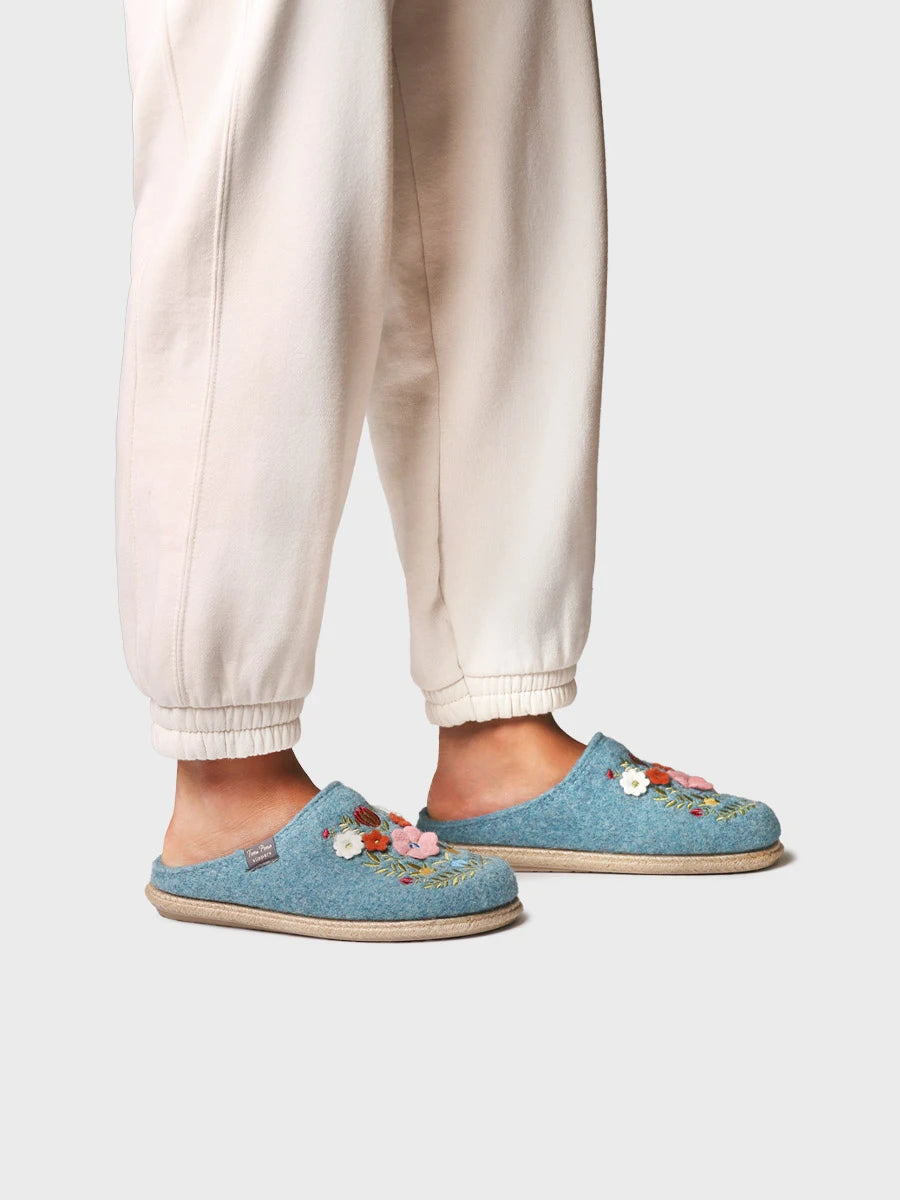 Zapatillas de casa mujer - Slippers para mujer en fieltro con flores | DELI-EF  - Toni Pons  