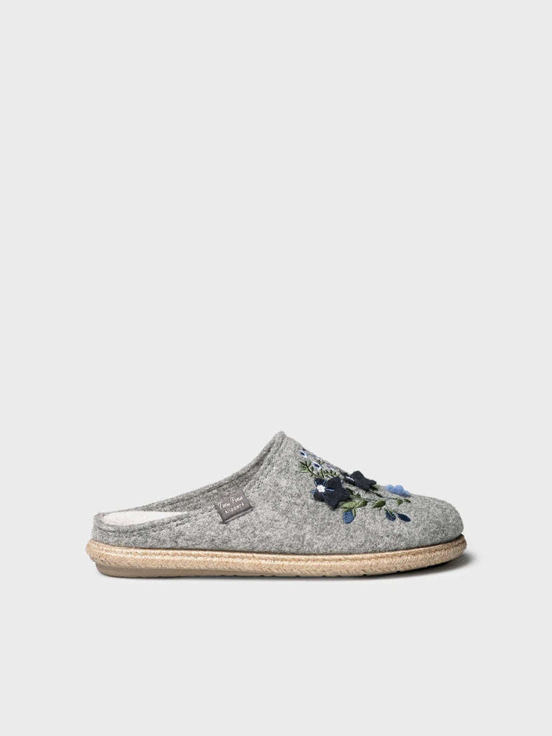 Zapatillas de casa mujer - Slippers para mujer en fieltro con flores | DELI-EF  - Toni Pons  