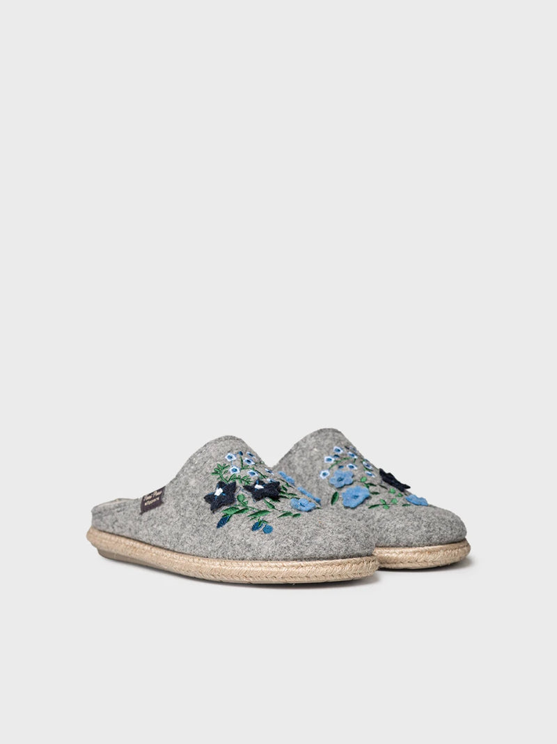 Zapatillas de casa mujer - Slippers para mujer en fieltro con flores | DELI-EF  - Toni Pons  
