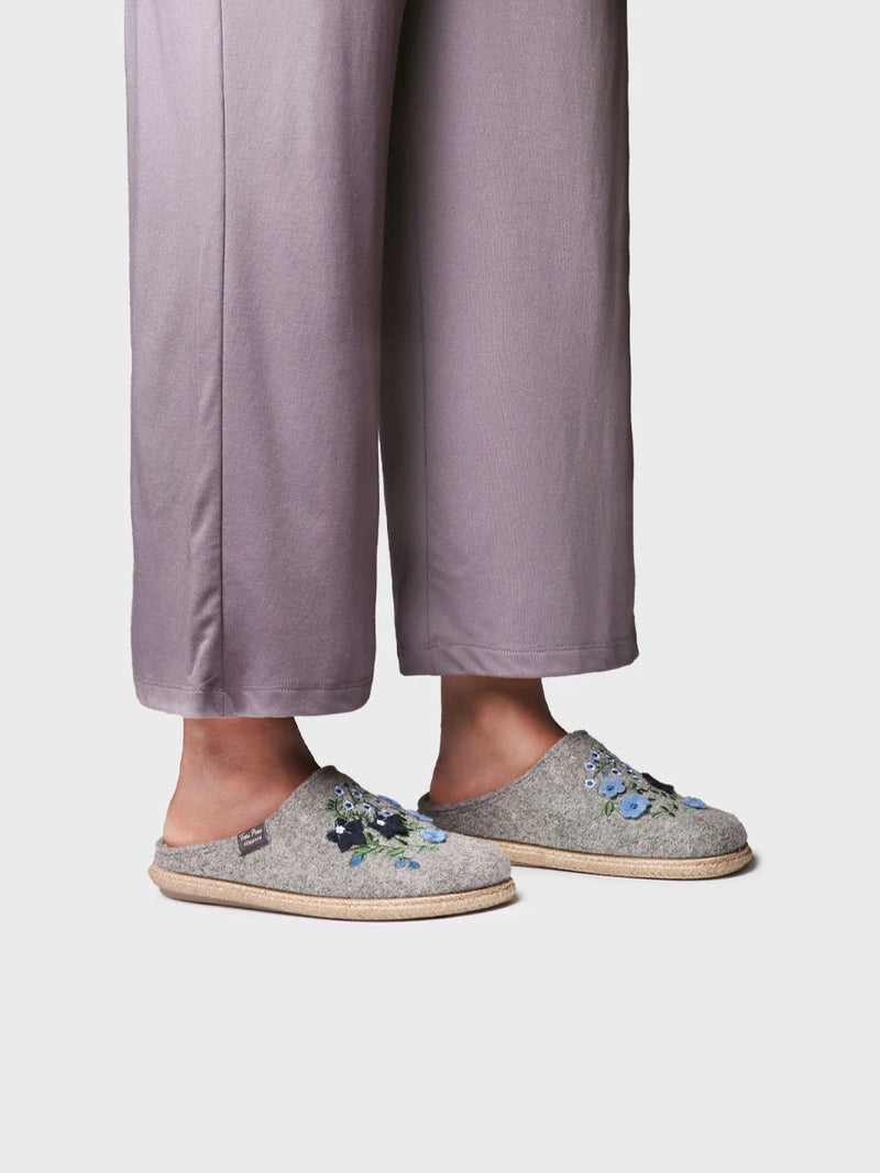 Zapatillas de casa mujer - Slippers para mujer en fieltro con flores | DELI-EF  - Toni Pons  