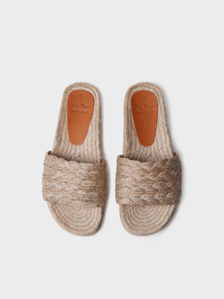 Open women's sandal in jute