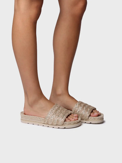 Open women's sandal in jute