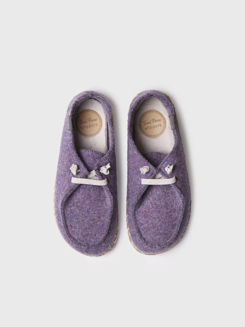 zapatillas de casa mujer - Zapatilla de casa para mujer en fieltro con cordones | DEMI-FP  - Toni Pons  