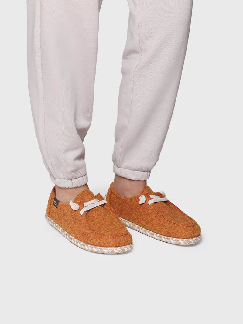 zapatillas de casa mujer - Zapatilla de casa para mujer en fieltro con cordones | DEMI-FP  - Toni Pons  