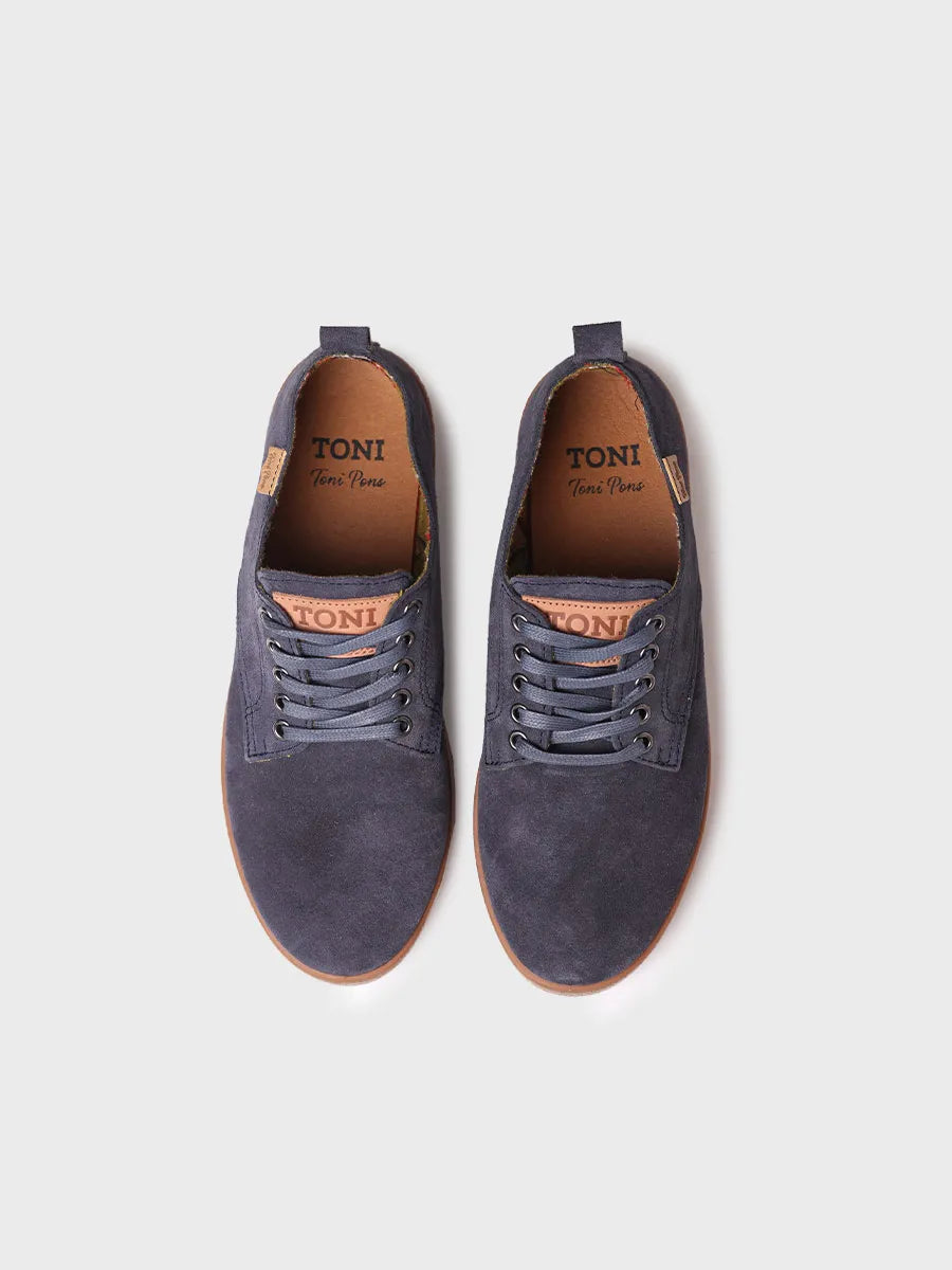 Zapato de cordones para hombre en serraje - DERBY-SY