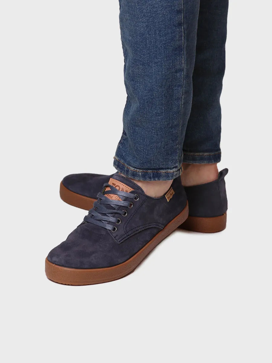 Zapato de cordones para hombre en serraje - DERBY-SY
