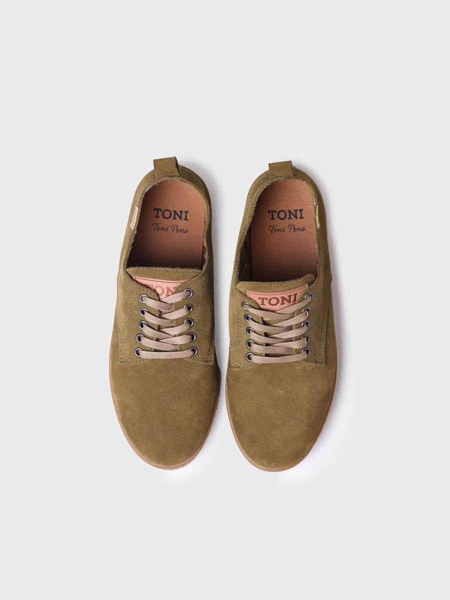 Zapato de cordones para hombre en serraje - DERBY-SY