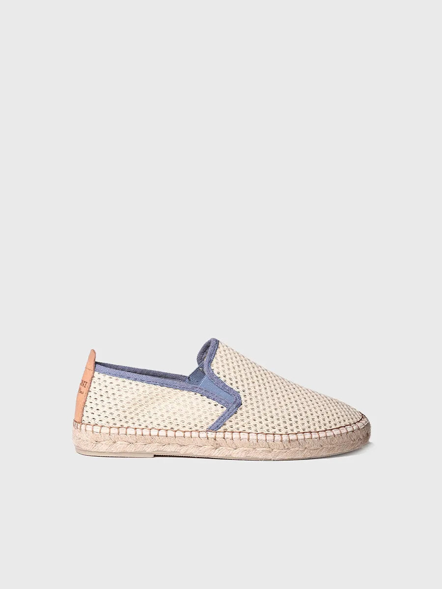 Espadrille tissu perforé pour homme en Ecru - DIDAC