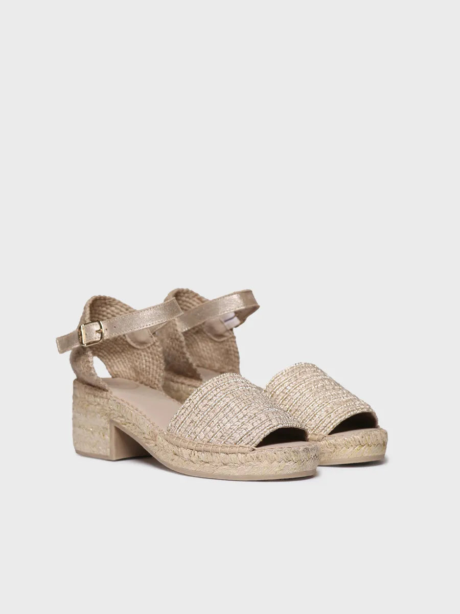  - Alpargatas de tacón bajo de mujer en tejido metalizado | DINA-RL  - Toni Pons  