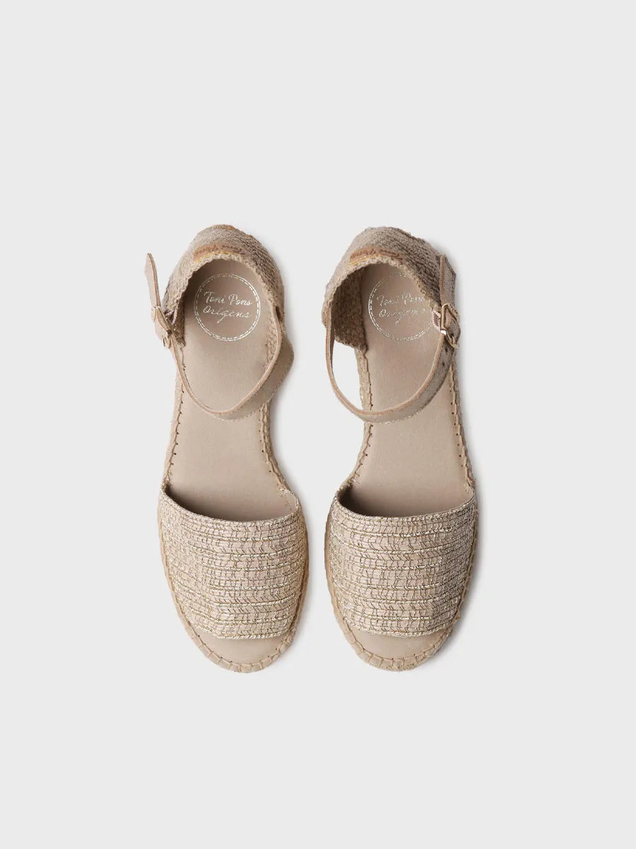  - Alpargatas de tacón bajo de mujer en tejido metalizado | DINA-RL  - Toni Pons  