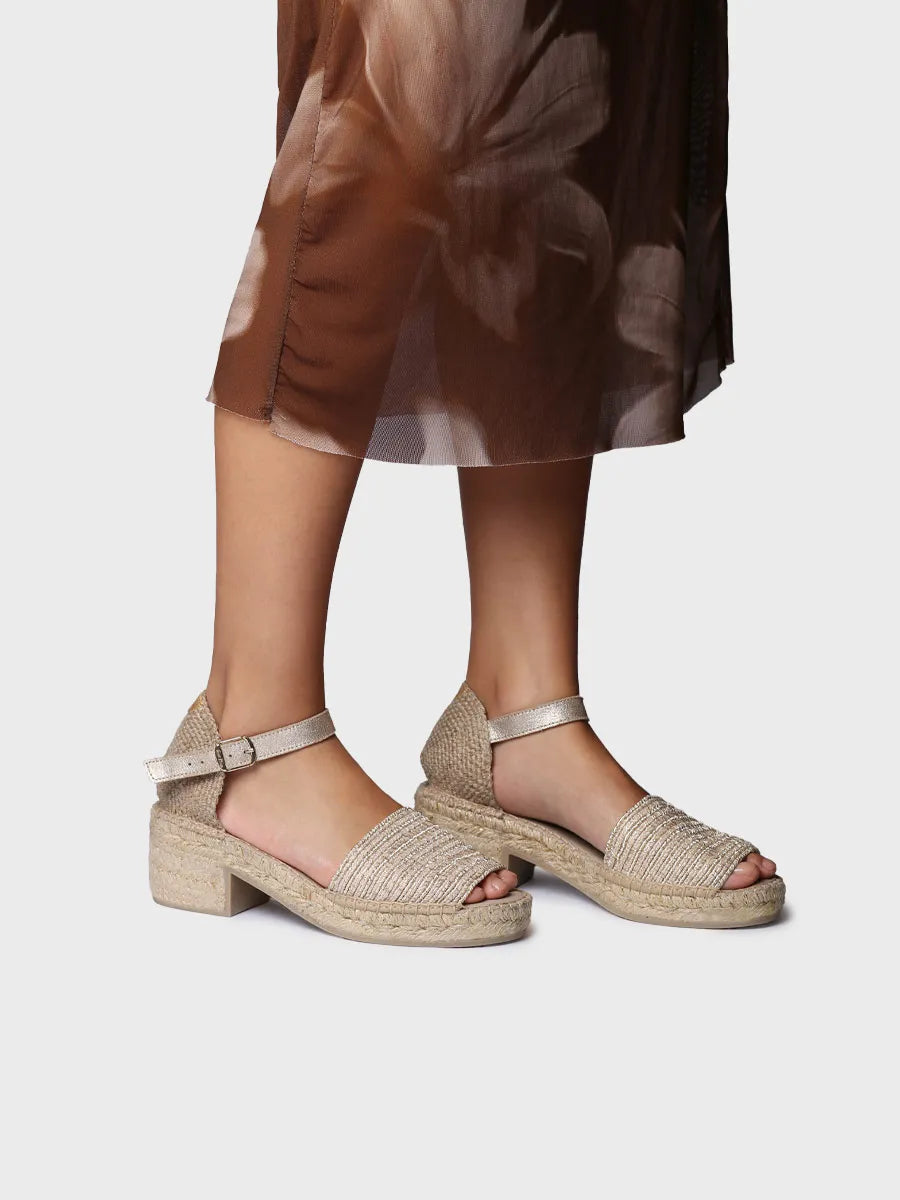  - Alpargatas de tacón bajo de mujer en tejido metalizado | DINA-RL  - Toni Pons  