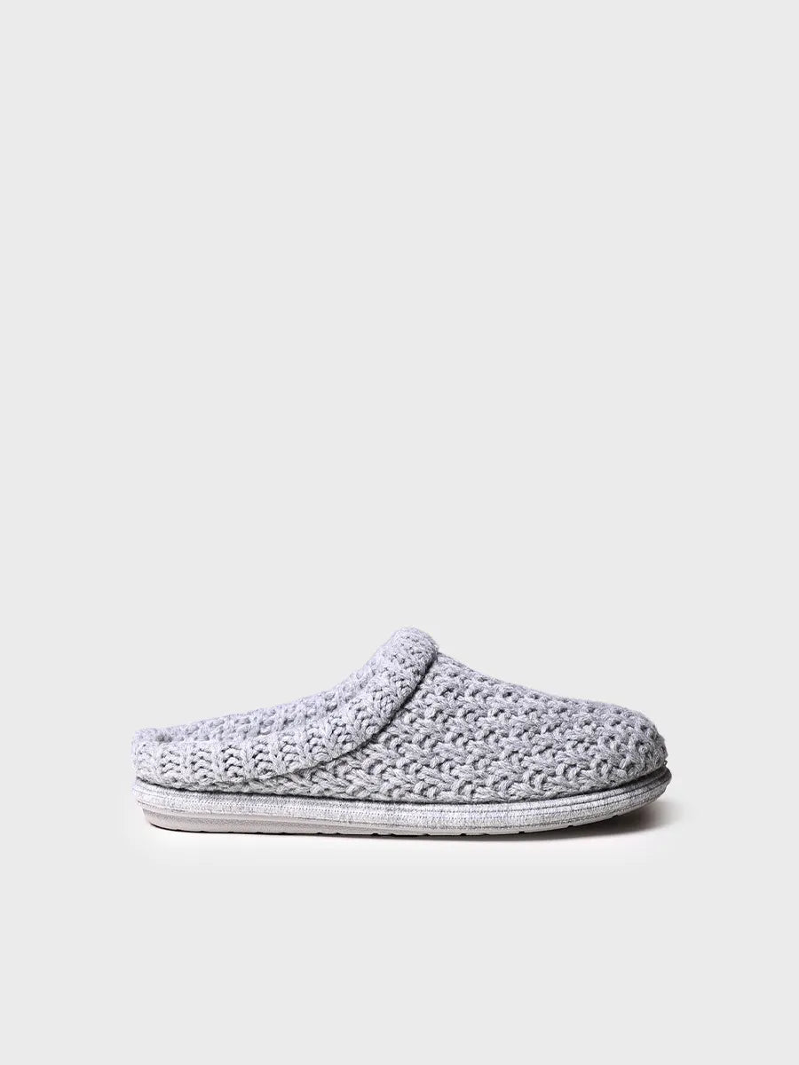 Slippers para mujer en tejido trenzado en Gris | DOMI-SR